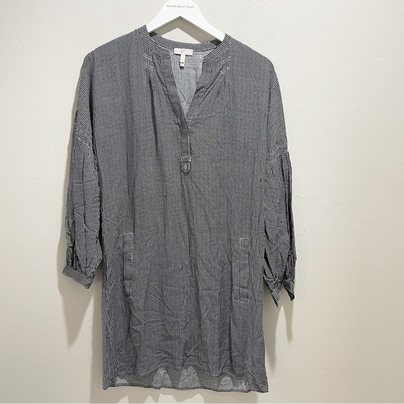 JOIE Women’s Black White STAR PRINT TUNIC DRESS Long Balloon Sleeves Size XS - Picture 2 of 7